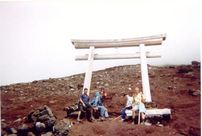 A short rest on the way up Mt. Fuji