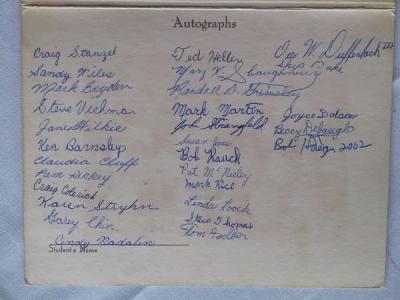 Classmates' signatures