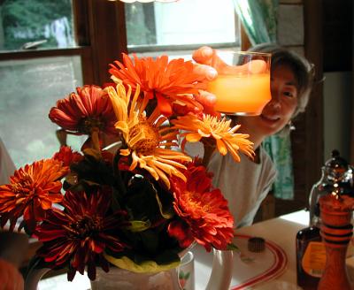 Helen's morning juice - with flowers