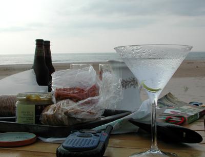 Still life - cocktail hour on the beach