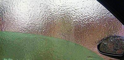 Ice Instead of Car Window