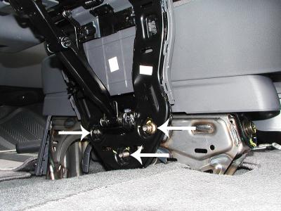 Cover trim removed showing bolts