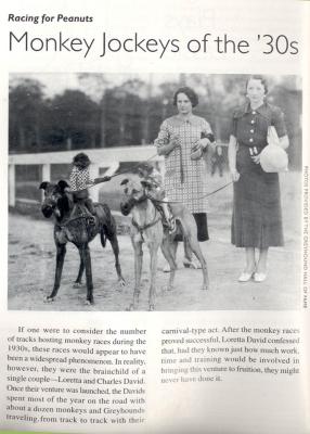 Monkey Greyhound Racing of the 1930s