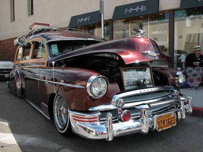 1950 Chevrolet  lowrider woodie - Taken at the Belmont Shore 2002 Car Show