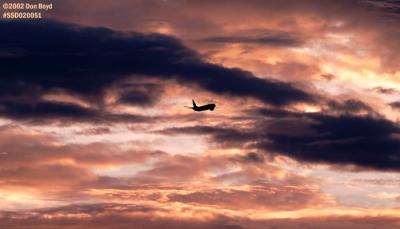 American Airlines B737-823 sunset aviation stock photo