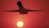 DC9/MD80 takeoff sunset aviation stock photo #SS9917L