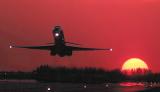DC9/MD80 takeoff sunset aviation stock photo #SS9933L