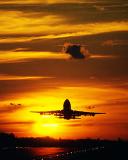 B747 takeoff sunset aviation stock photo #SS0103p