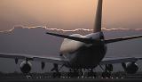 B747 takeoff sunset aviation stock photo #SS9704