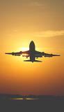 B747 takeoff sunset aviation stock photo #SS9942p