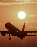 B757 takeoff sunset aviation stock photo #SS0006p