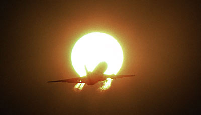 L1011 takeoff sunset aviation stock photo #SS8501