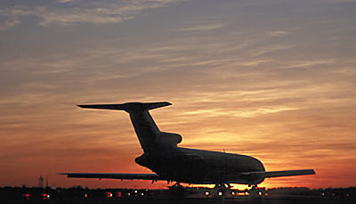 B727 sunset aviation stock photo #SS9802