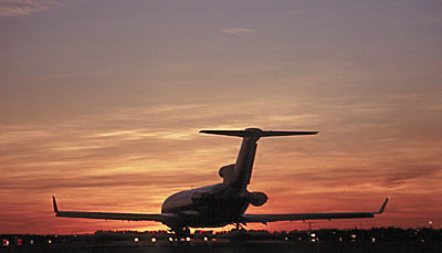 B727 sunset aviation stock photo #SS9803