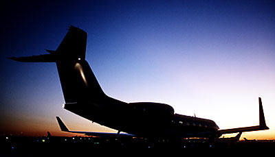 Gulfstream G-IV aviation corporate jet sunset stock photo #SS9507