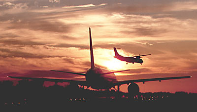 ATR/B757 sunset aviation stock photo #SS9926L
