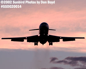 B727-200 landing aviation sunset stock photo #SSD020014