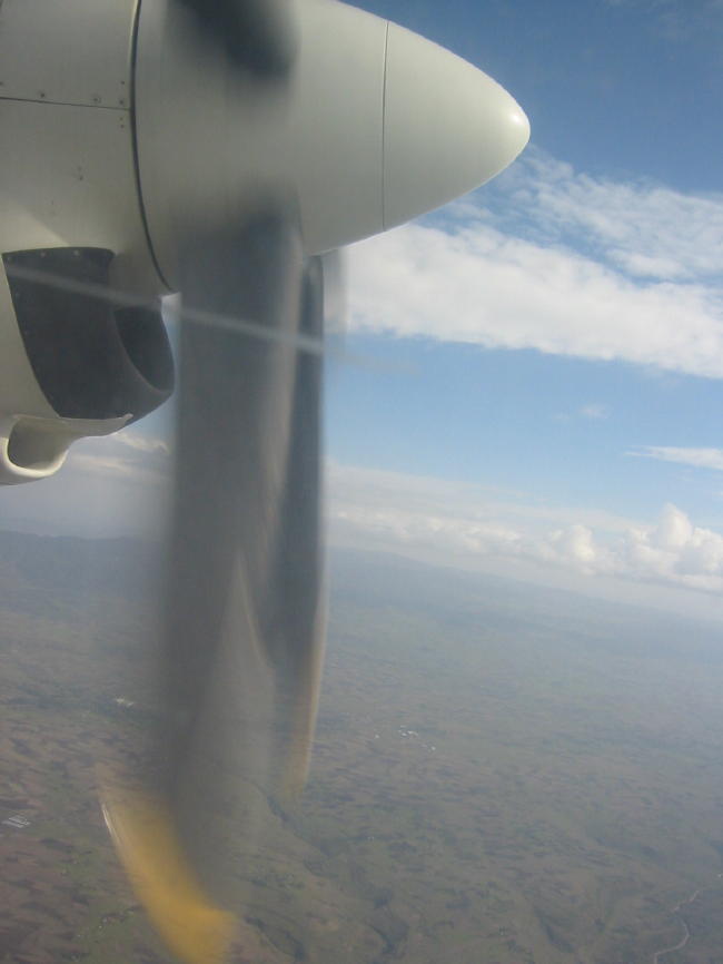 On the way to Dire Dawa - all domestic flights are aboard these Fokker 50 planes