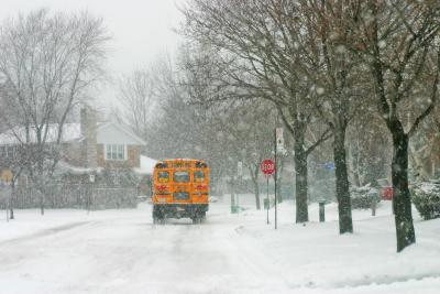 Snow Storm school bus