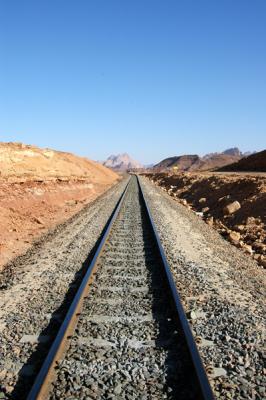 Railroad through Wadi Rum