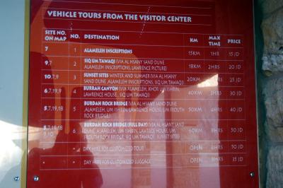 Tours & prices, Wadi Rum Visitors Center