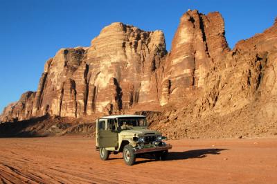 Our old Land Cruiser in Wadi Rum