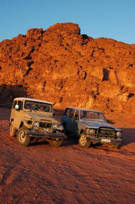 A pair of jeeps, Wadi Rum