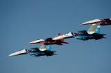 Su-27s and MiG-29s in formation