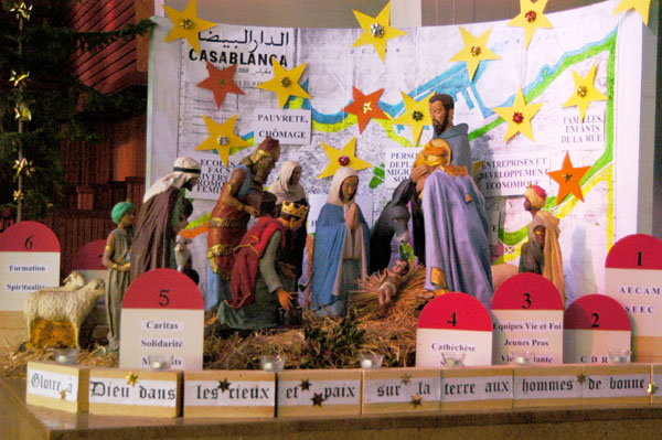 Nativity scene in Notre-Dame des Lourdes