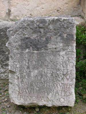 Roman epitaph in the S. Saturno enclosure