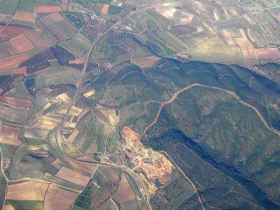 Fields and hills from the air