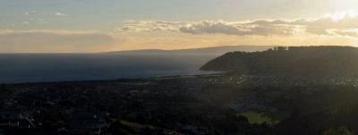 Sunset over city of Dunedin