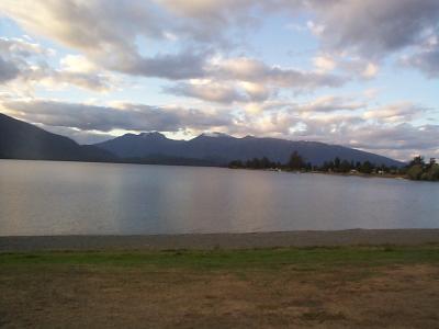 Lake Manipouri at sunset after a long day