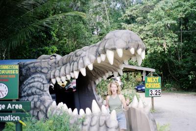 touristy cruise thru croc-infested Daintree River