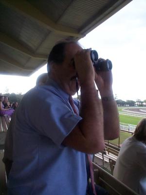 Ray watching his horse move towards #3