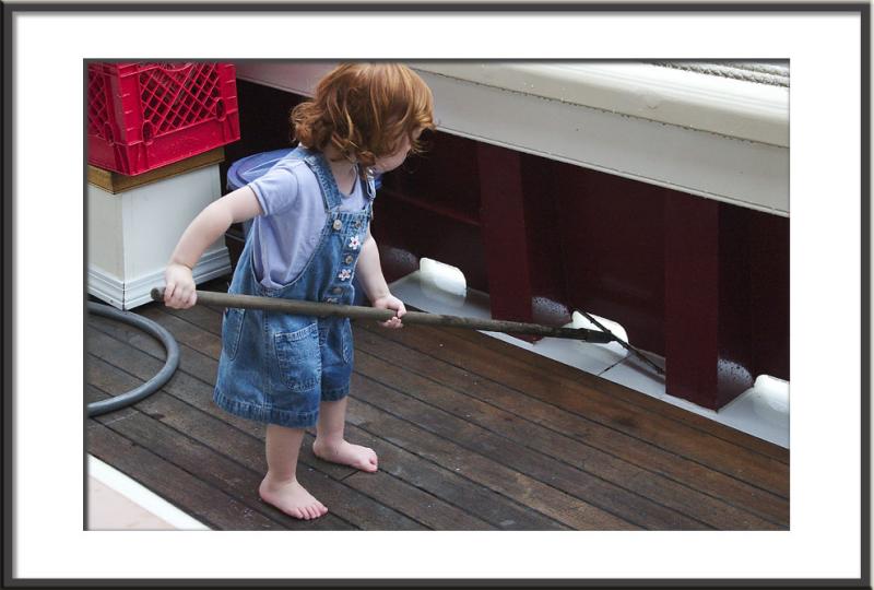 ....and gets ready for the next batch of passengers--right down to the kid crew!