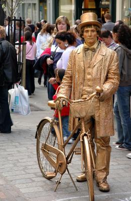 GoldFinger and leg and hat and arm ...... and bike!