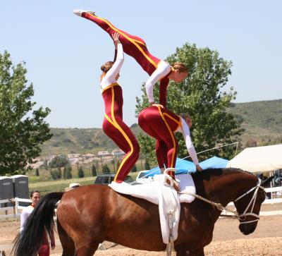 A pyramid with handstand