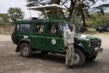 Adam and our Rover in Tanzania