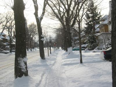 Sidewalkwith Snow