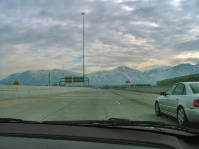 Mountains towards Park City, UT taken while driving
