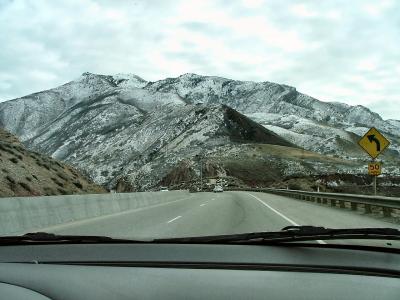 Mountains towards Park City, UT taken while driving