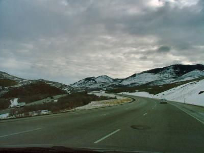 Mountains towards Park City, UT taken while driving