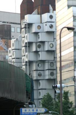 Closer look at the funky building, near the Tsukiji Fishmarket, Tokyo