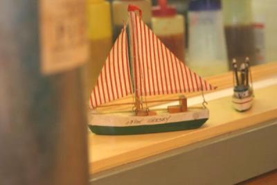 We found this cute little boat at Freshness Burger.