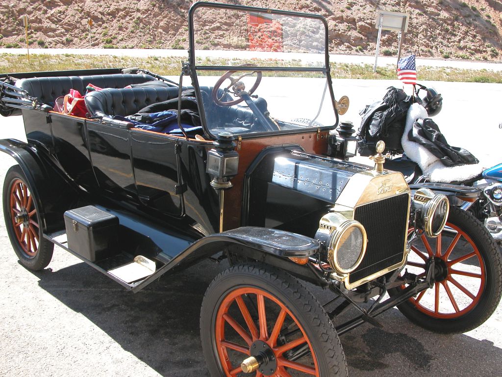 Old car club touring the same route