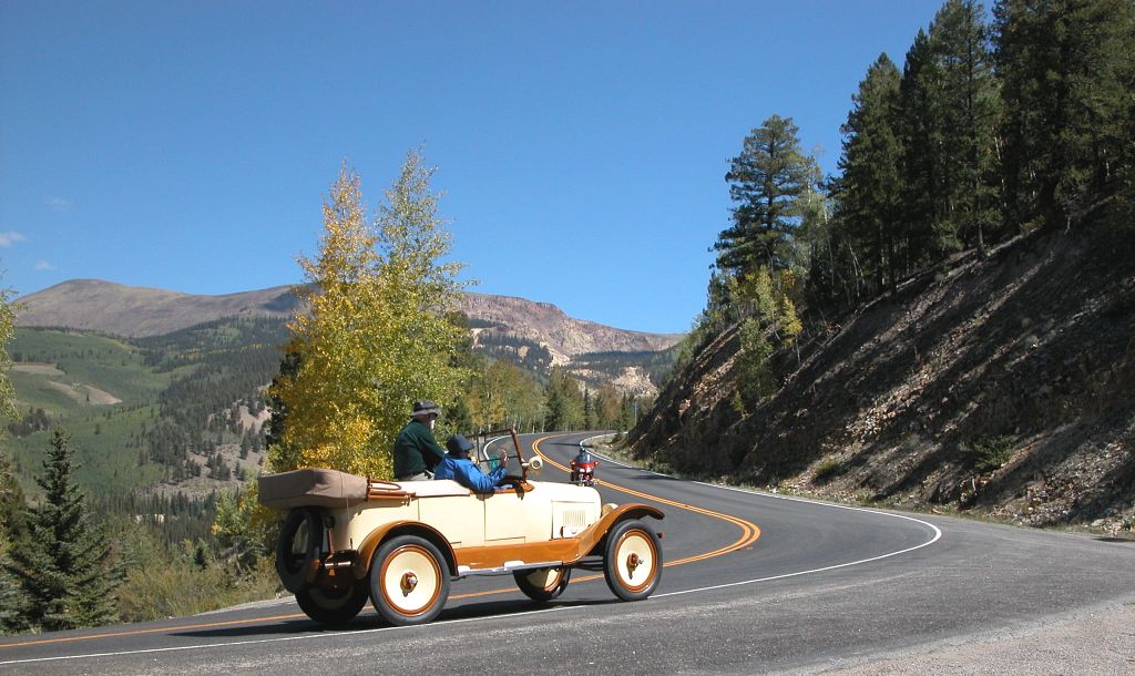 Old car club touring the same route