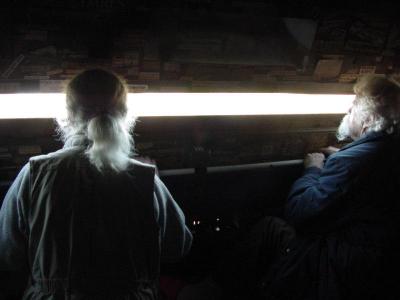 My wife & John Bowers looking out from our blind