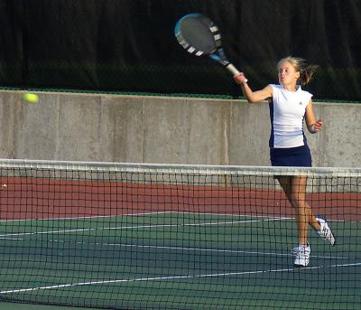 My daughter, forehand volley