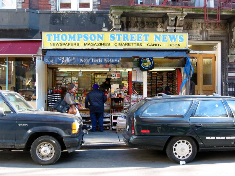 Thompson Street News Stand at 3rd Street